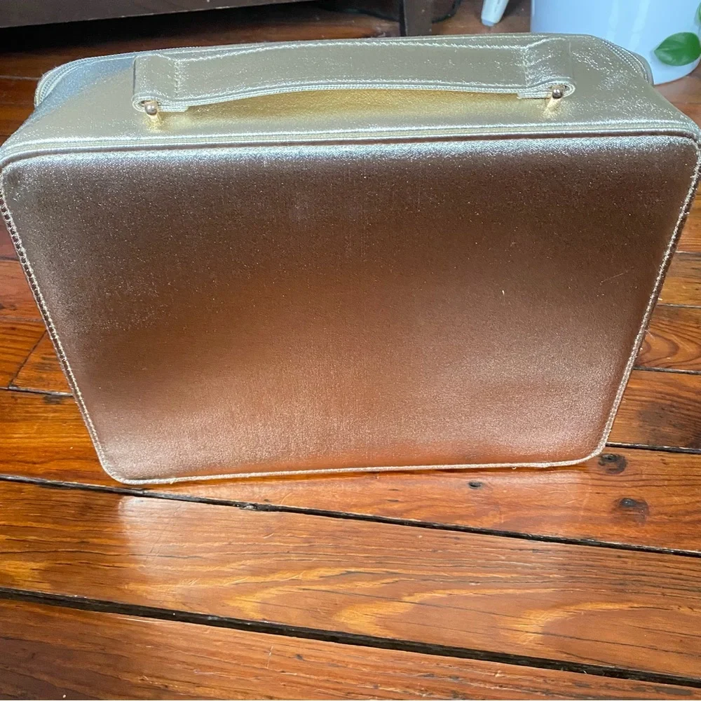 🧩 3/$20 Lancôme Large Square Cosmetic Bag Gold